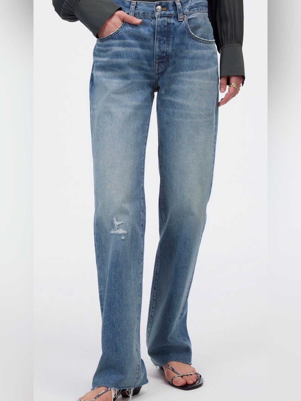 Madewell Women’s Washed Blue Straight Jeans